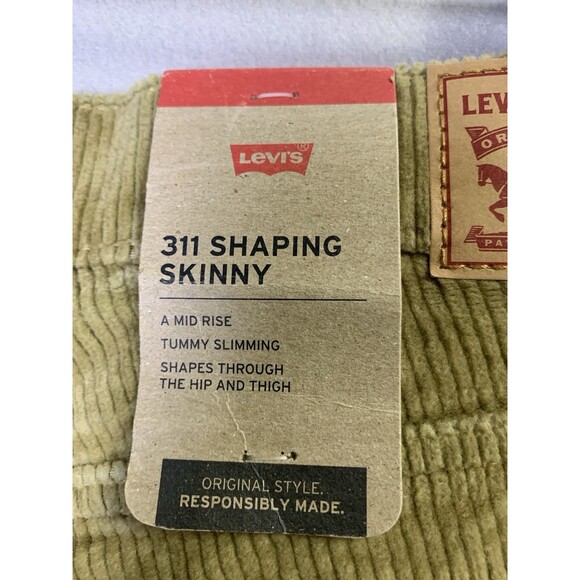 Levi's 311 Corduroy Pants Woman's 29X30 Brown Shaping Skinny Tummy Slimming Y2K - Picture 3 of 11